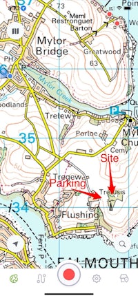 a map showing the location of a fishing spot